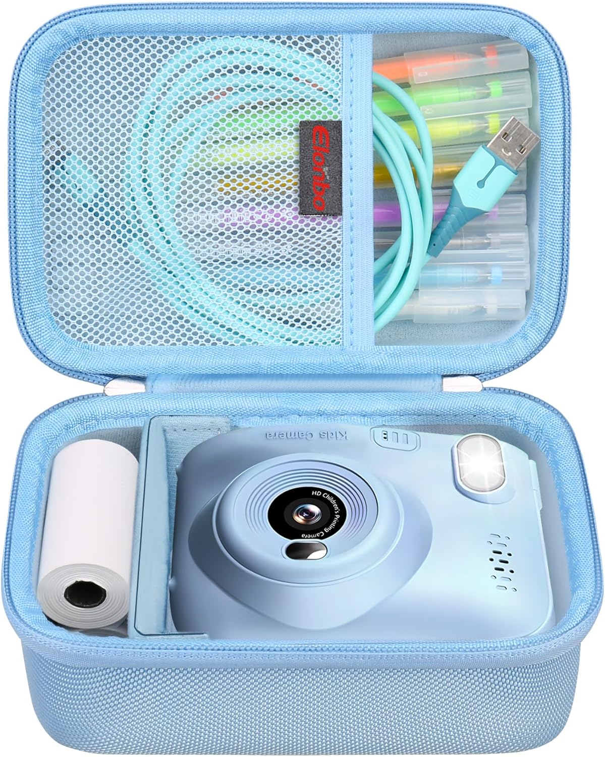 Elonbo Carrying Case for Femivo/VETEK/IWEUKJLO/VJIANGER/WIKICO/Saneen/OIEXI 4K Digital Camera, Vlogging Camera Travel Storage Cover Bag, Blue