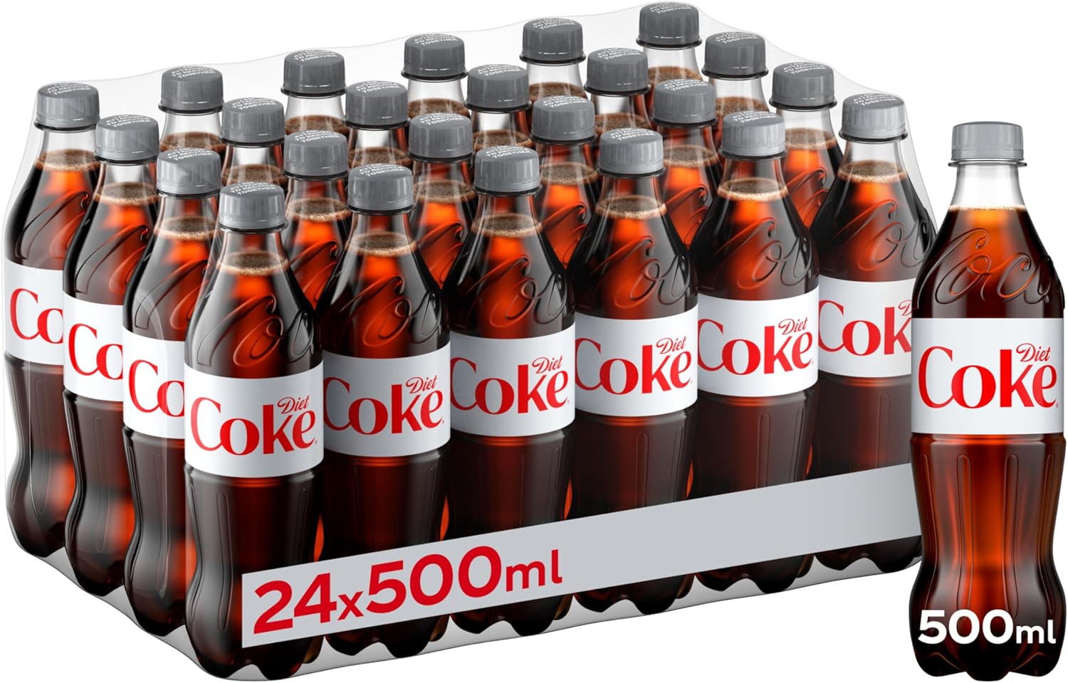 Diet Coke Soft Drink Bottles, 24 x 500 mL