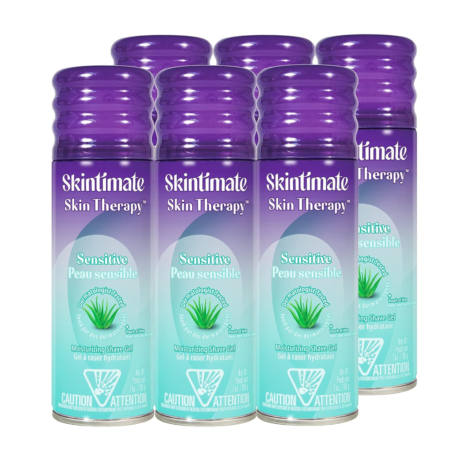 Skintimate Shave Gel Skin Therapy Lotionized Vitamin-E 7 Ounce(207ml) (6 Pack)