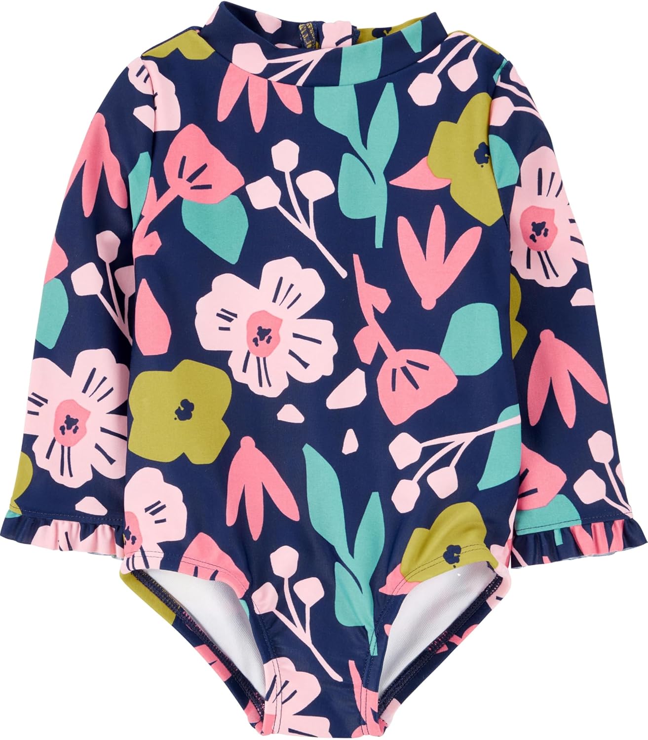 Simple Joys by Carter's Girls' Long Sleeve Zipper One Piece Swimsuit