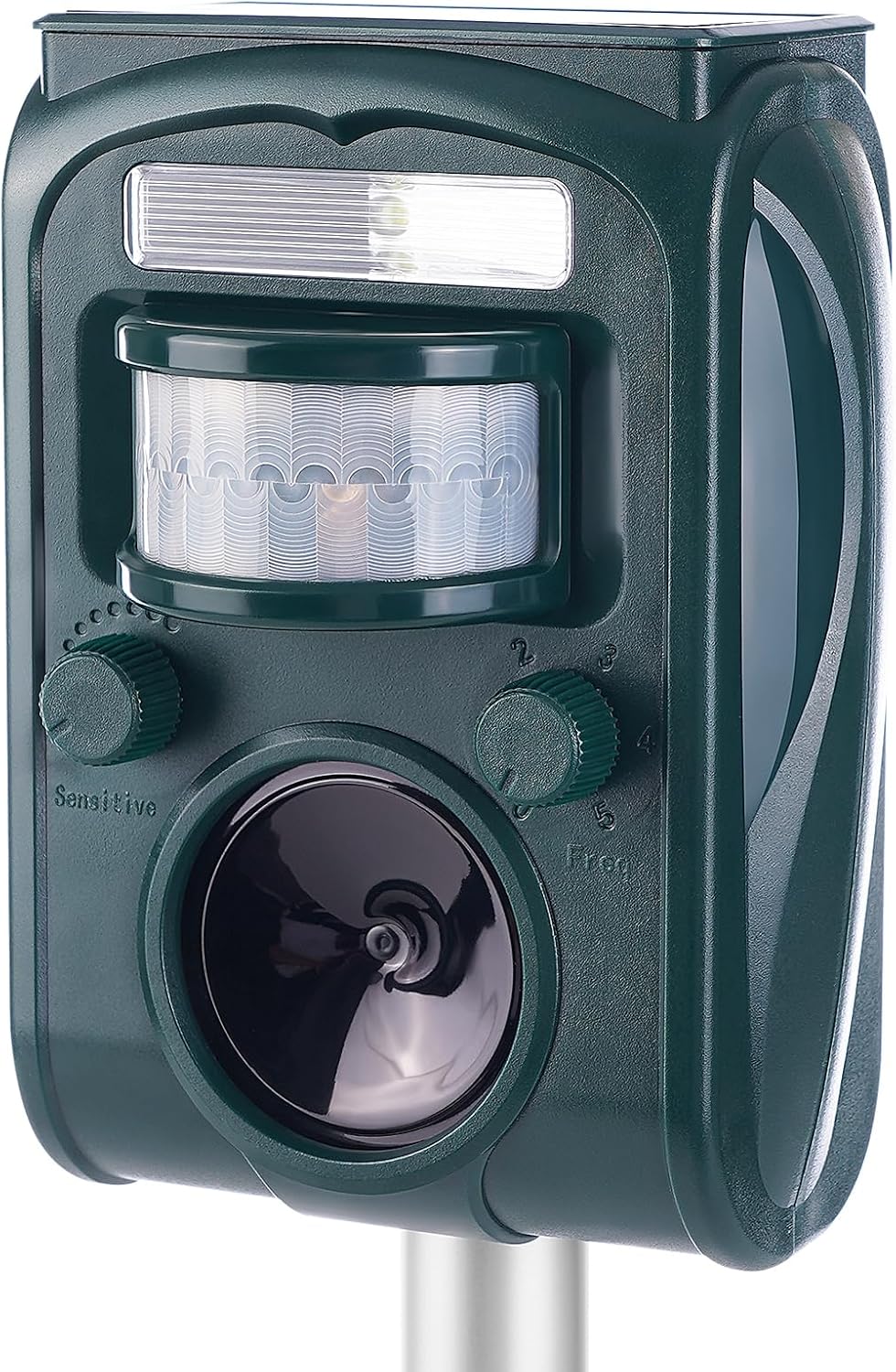 Livoni Cat Repellent for Gardens, Ultrasonic Fox Repeller Solar Battery Operated Animal Cat Deterrents Scarer for Gardens, Waterproof Outdoor with Ground