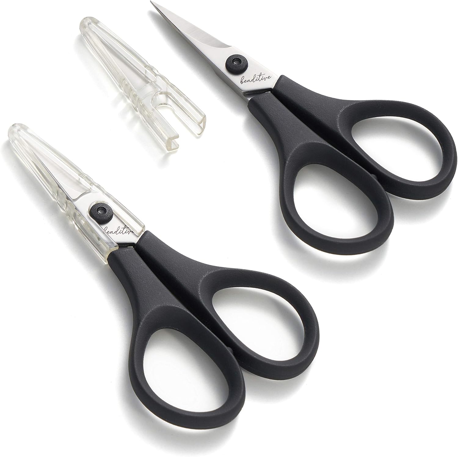 Beaditive Lightweight Sewing and Embroidery Scissors Set (2 PC) | Sewing, Embroidery, Paper Cutting, Crafting | Stainless Steel | Protective Cover (3.5 in)