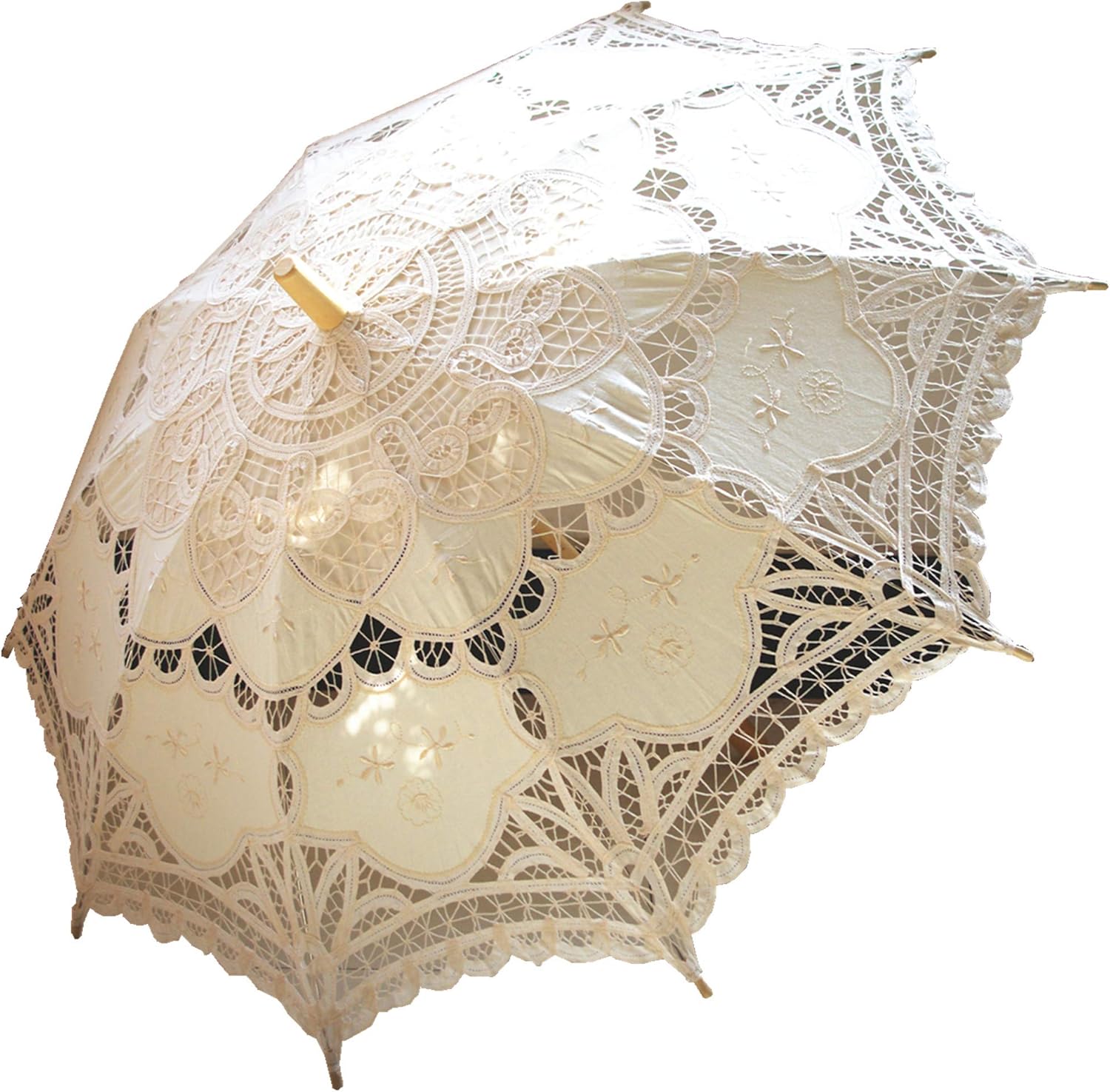 Handmade Ivory Lace Parasol Umbrella Wedding Bridal 30 Inch Adult Size
