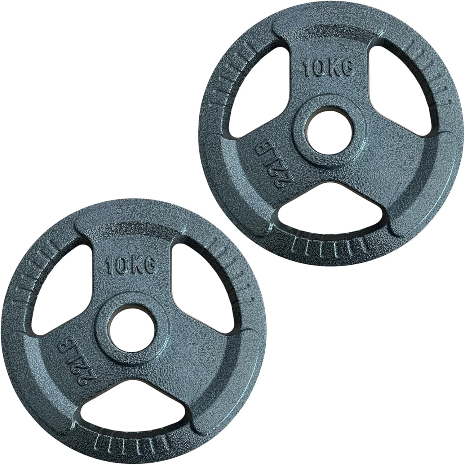Chase Fitness TRI-GRIP Cast Iron 2" Olympic Disc Weight Plates 2.5KG - 20KG (10kg x 2)