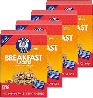 Goodie Girl, Cinnamon Brown Sugar Breakfast Biscuits | Snack Packs | Gluten Free, Peanut Free, Egg and Dairy Free | Includes 4 Boxes, 16 Packs Total