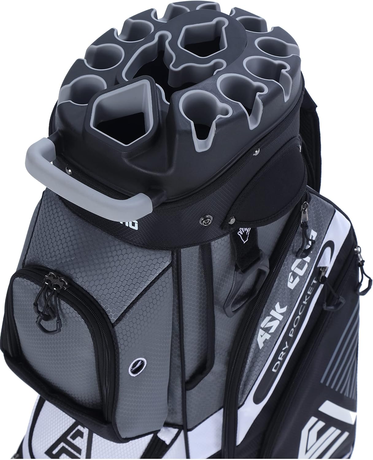 ASK ECHO T-Lock Golf Cart Bag, Quiet 14-Way Full-Length Divider | Keeps every club protected, organized and easy to access.Smart pocket layout keeps every essential within easy reach