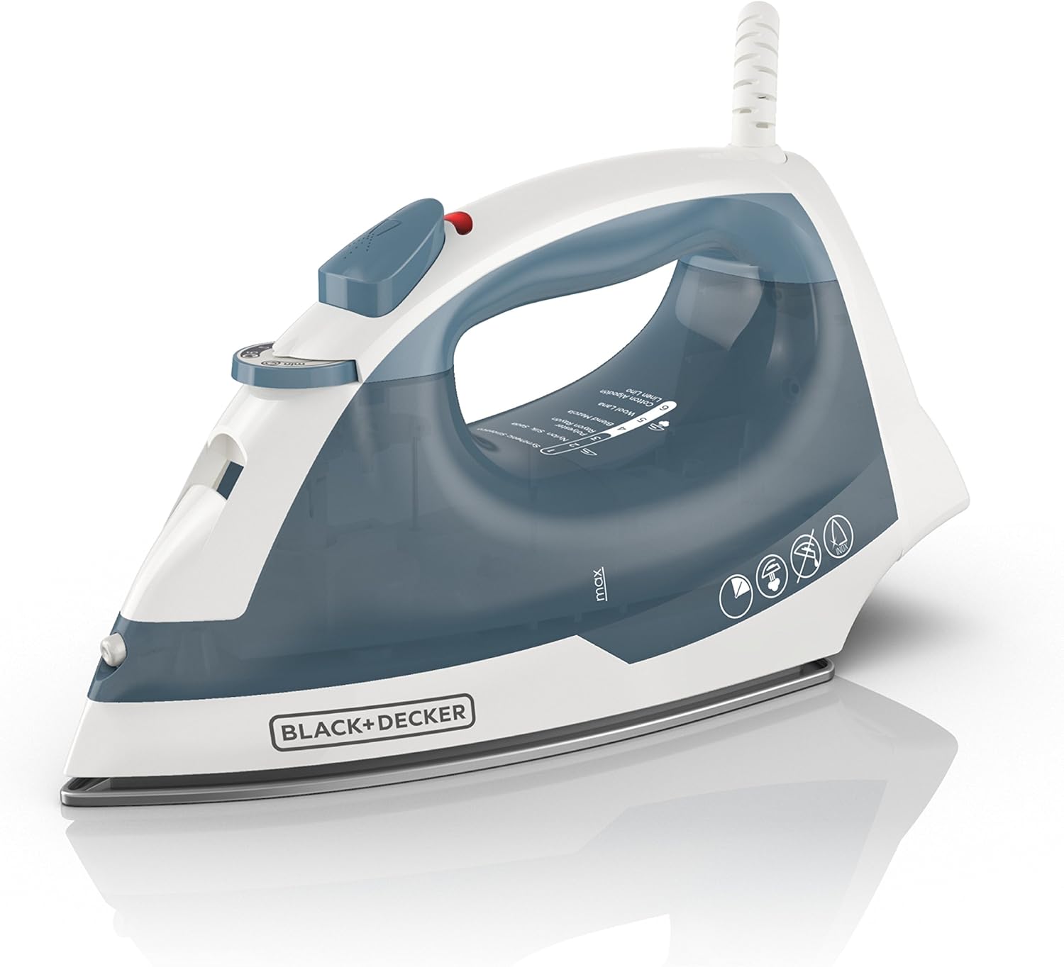 BLACK+DECKER Easy Steam Compact Iron, IR40V, Nonstick Plate, SmartSteam, Anti-Drip, Auto Shutoff