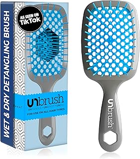 FHI Heat UNbrush Detangling Brush for Pain-Free Brushing on All Wet or Dry Hair Types — Durable DuoFlex Anti-Static Bristles, Lightweight Handle, Vented Hair Brush
