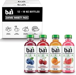 Bai Flavors Variety Pack, Antioxidant Infused Water Beverage, with Vitamin C and No Artificial Sweeteners, 18 fl oz bottles, 12 pack