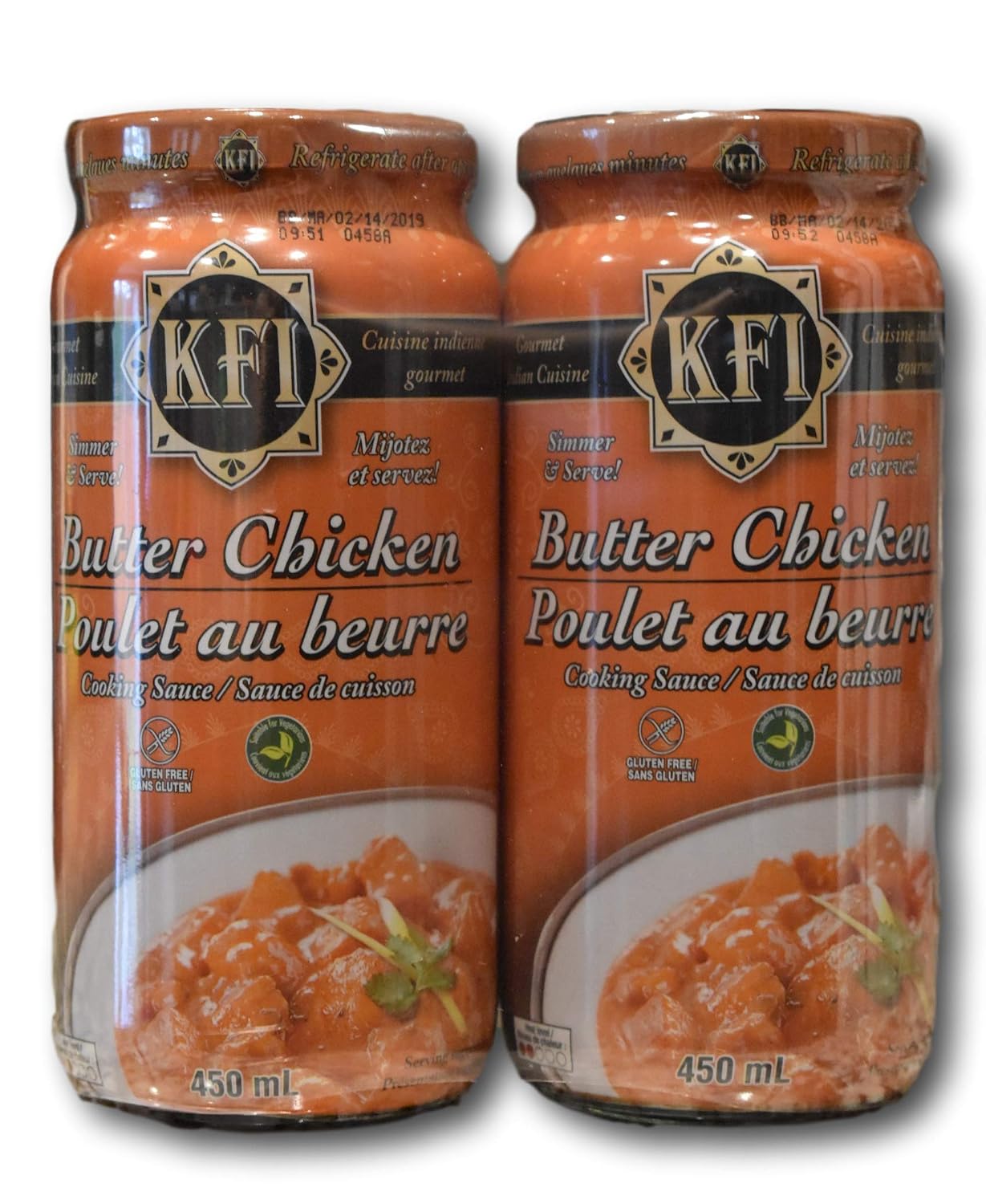 KFI Premium Butter Chicken Cooking Sauce 2 Pack- (2x450ml)