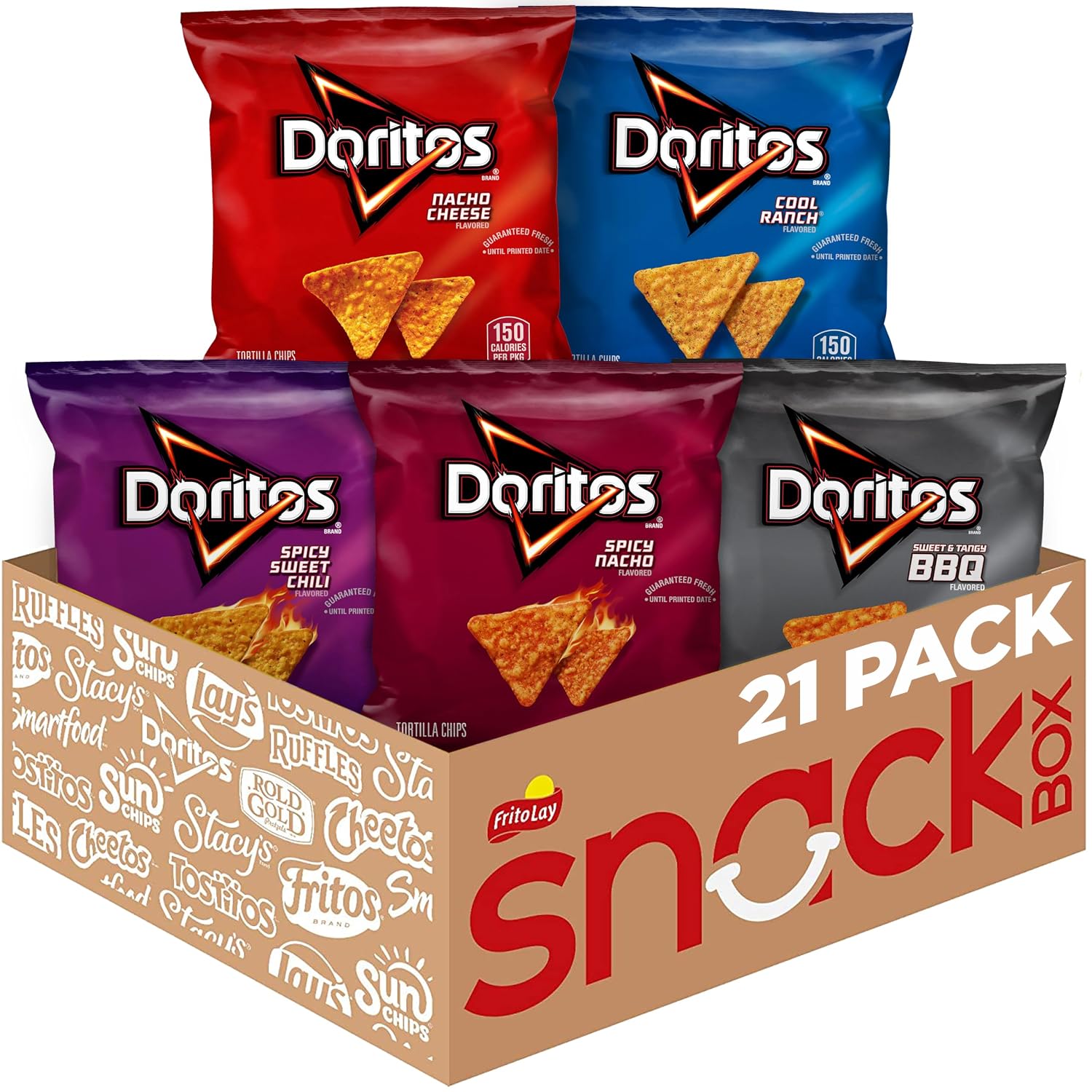Doritos Flavored Tortilla Chips, Variety Pack, 1 oz Bags, (21 Pack)