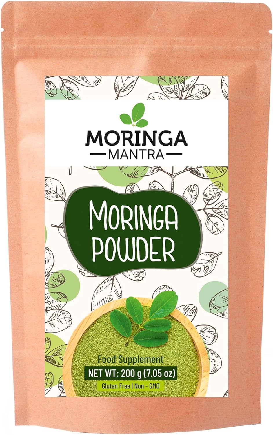 Moringa Mantra Moringa Leaf Powder 200 Grams, Naturally Grown Powdered Moringa Leaves, Tested for Heavy Metals