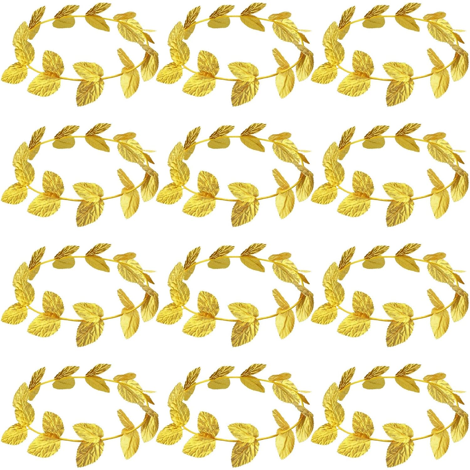 12 Pcs Gold Laurel Crown Gold Leaf Greek Goddess Costume Headpiece for Women Toga Party Decoration Accessories