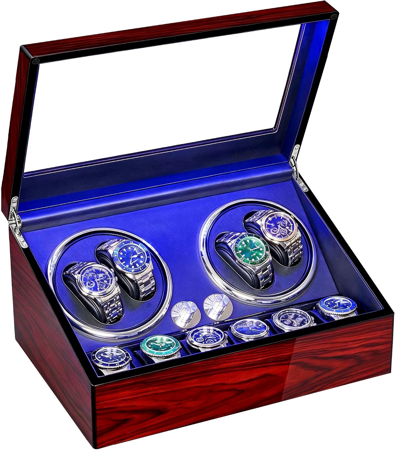ANWBROAD Automatic Watch Winder, 4 Modes Piano Paint Watch Winders with LED