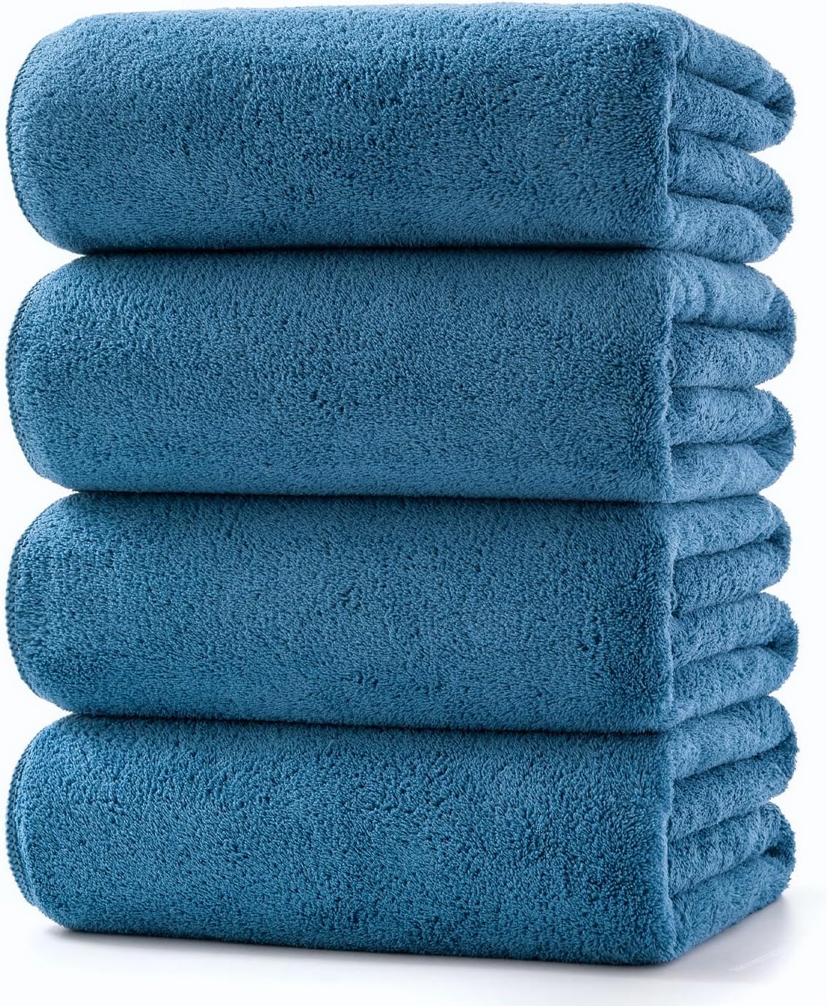 Lumimi Towels 4 Soft Bath Towel Set Super Soft Absorbent Light Weight Dry Well and Durable Gym Beach Travel, 55" L x 27" W, 4 Pack Blue