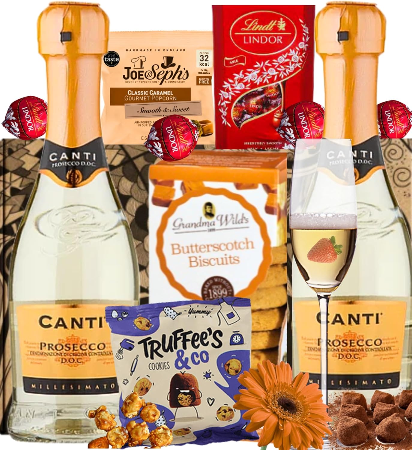 Prosecco Chocolate Hamper Gift Set, Prosecco Gift Set for Women, Birthday Gifts for Women