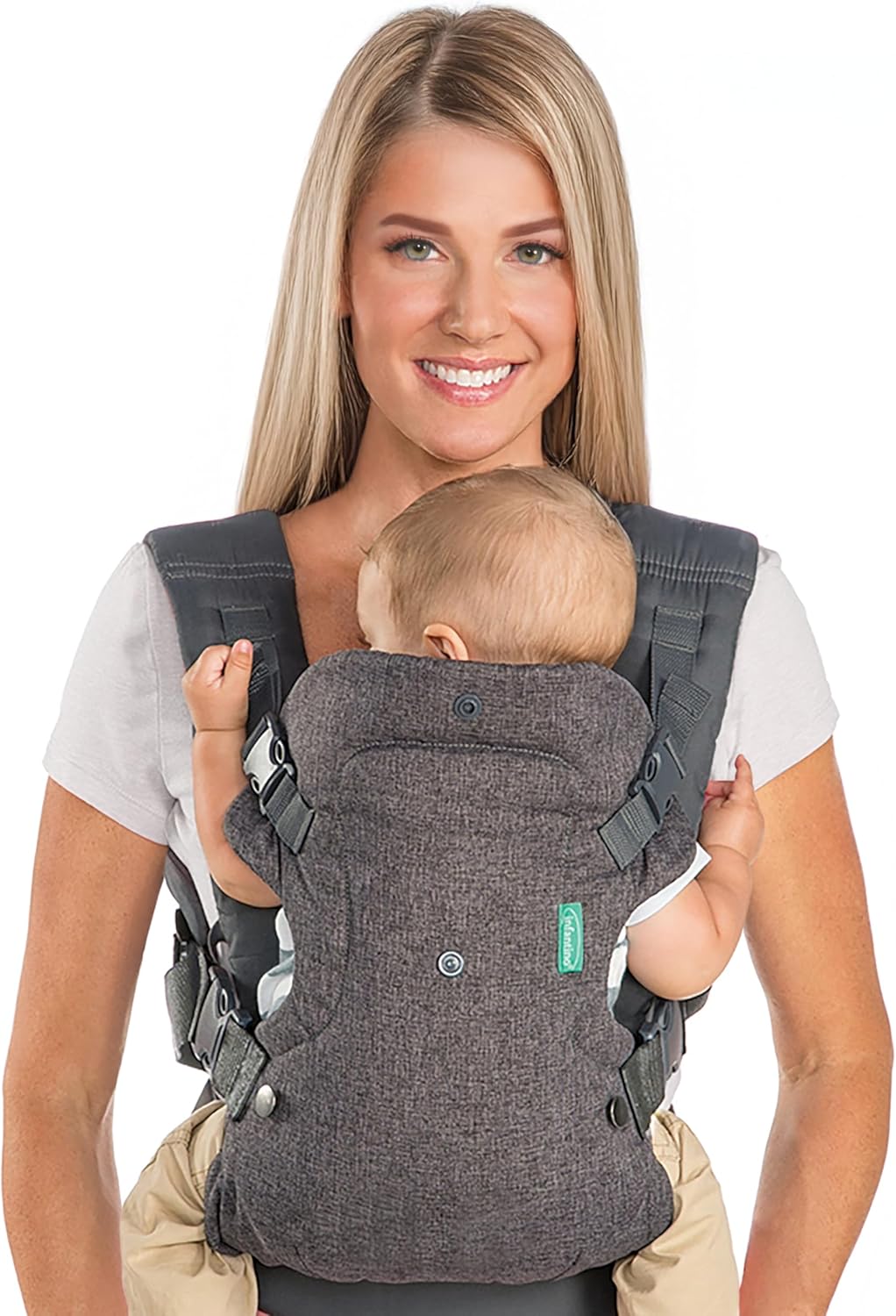 Infantino Flip Advanced 4-in-1 Baby Carrier - Ergonomic, Convertible, Face-in and Face-Out Front and Back Baby Carrier for Newborn to Toddler 3,6-14,5kg, Grey