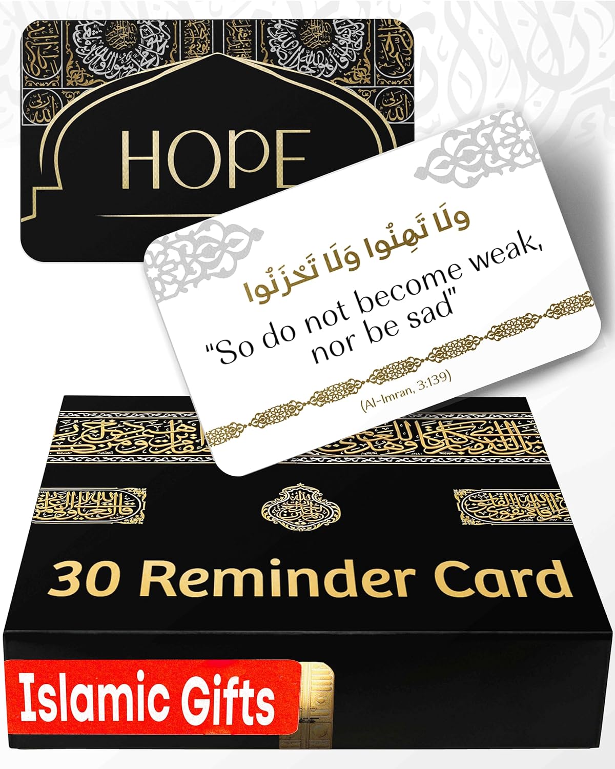 OLEEK ramadan gifts islamic quranic verses cards (30 Daily Reminders) - islamics gift for women - muslim gifts for men - decorations for home 2025 - ramadan dua cards - eid gift islamics decor