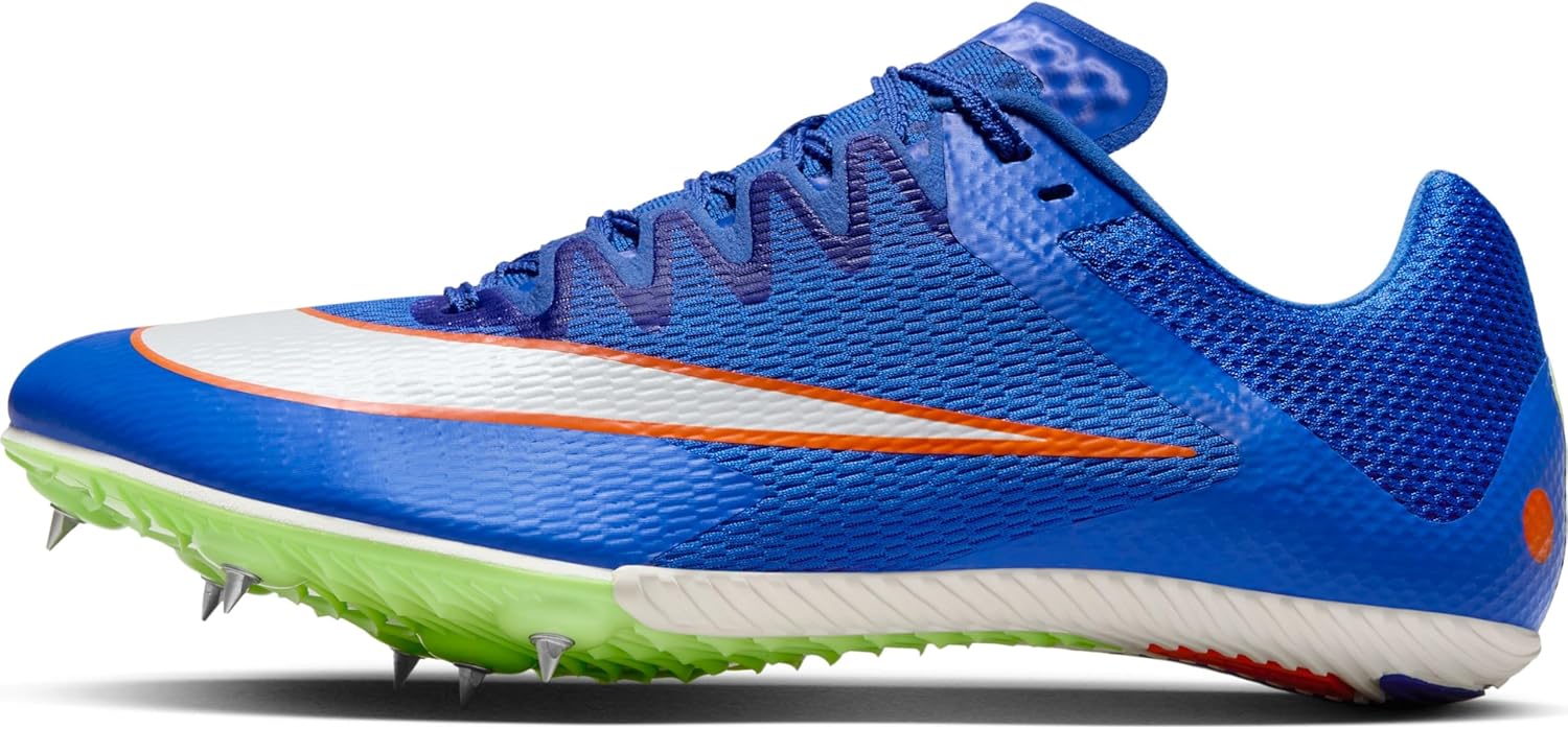 Nike Rival Sprint Track & Field Sprinting Spikes (DC8753-401, Racer Blue/Lime Blast/Safety Orange/White)