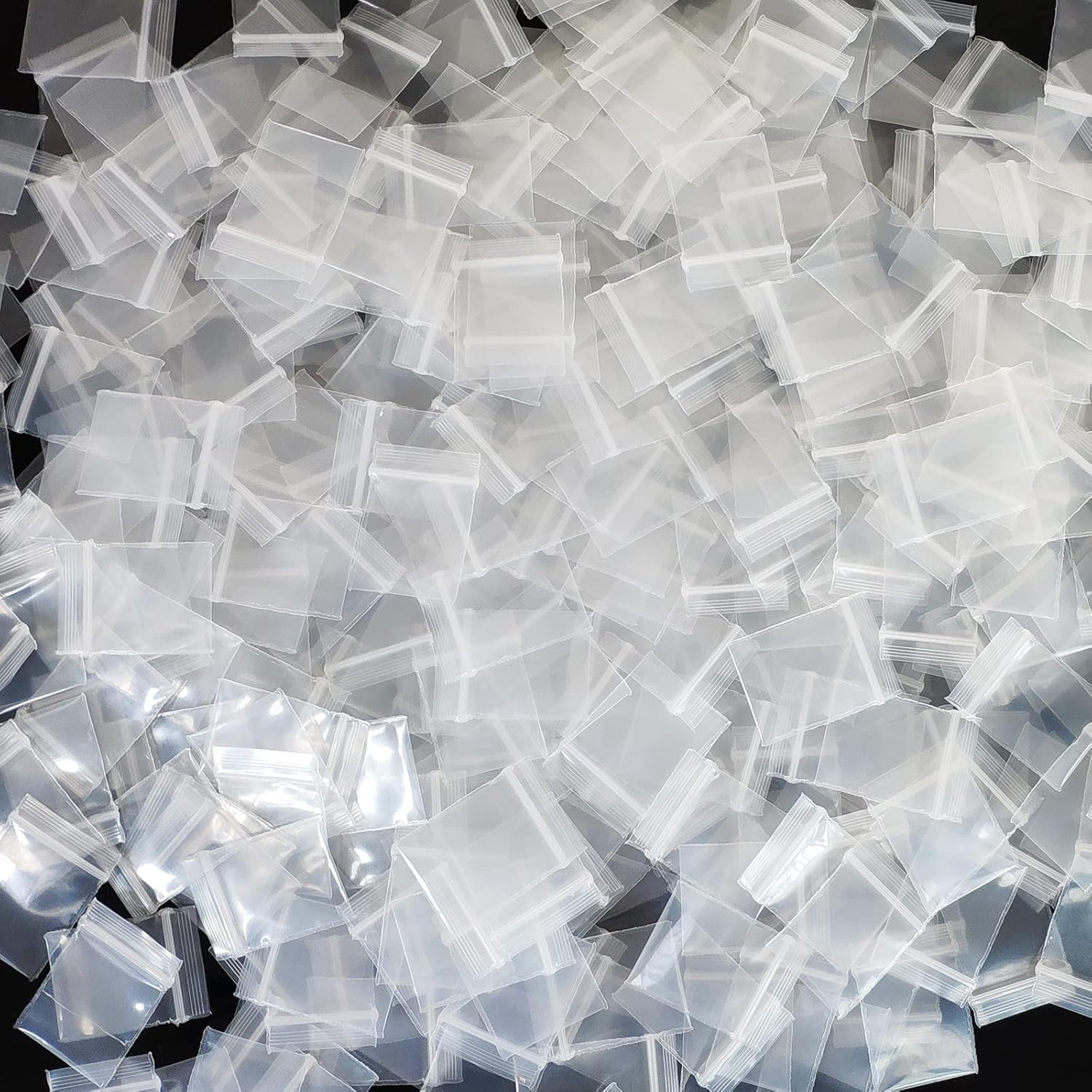 500pcs 1" x 1" Clear Small Plastic Bags Thick Heavy-duty Poly Bags with Resealable Zip Top Lock for Tiny Parts Storage, Display, Packaging - 4 Mil for Single Side