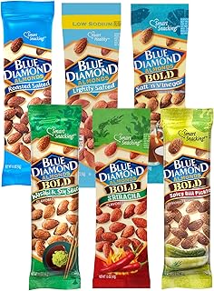 Blue Diamond Almond Variety Packs, 6 Flavors, 1.5 Ounce Bags (Pack of 6)
