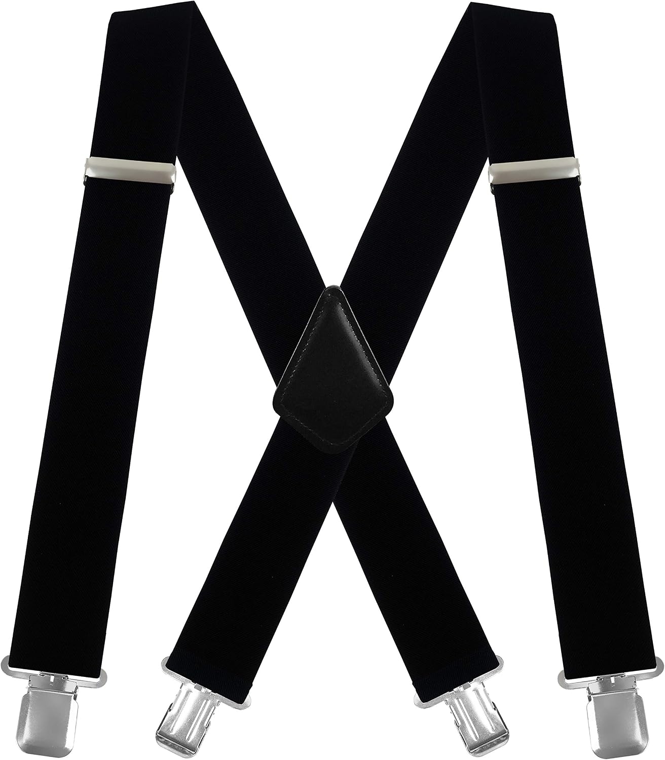 Moulen Men's X-Back 2 IN Wide Heavy Duty Clips Adjustable Suspenders