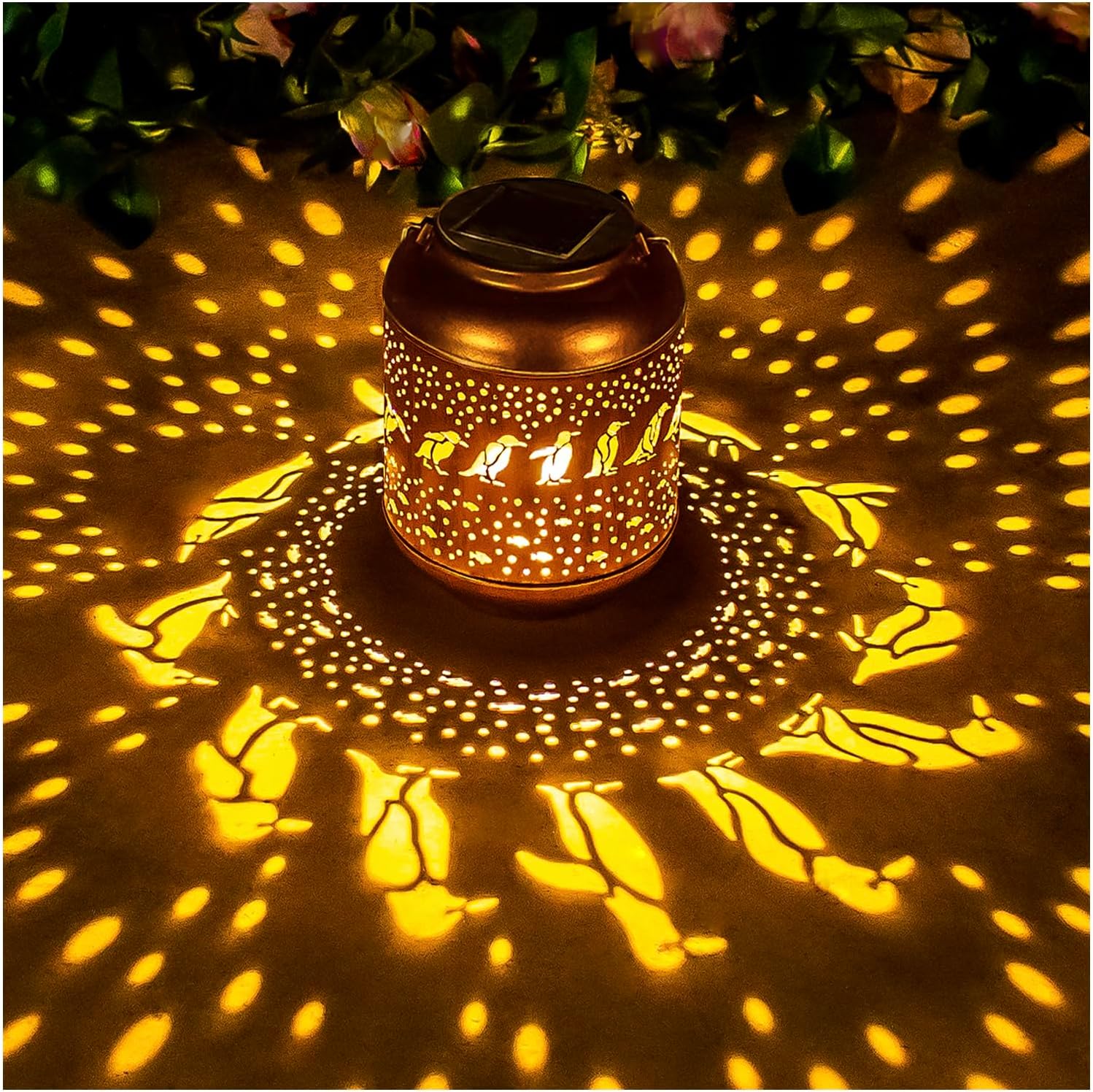 Penguin Solar Lanterns Outdoor Waterproof,Hanging Solar Lights Penguin Gifts for Women Men Metal LED Decorative Light for Yard,Patio,Lawn,Tabletop,Pathway,Landscape,Garden Decor