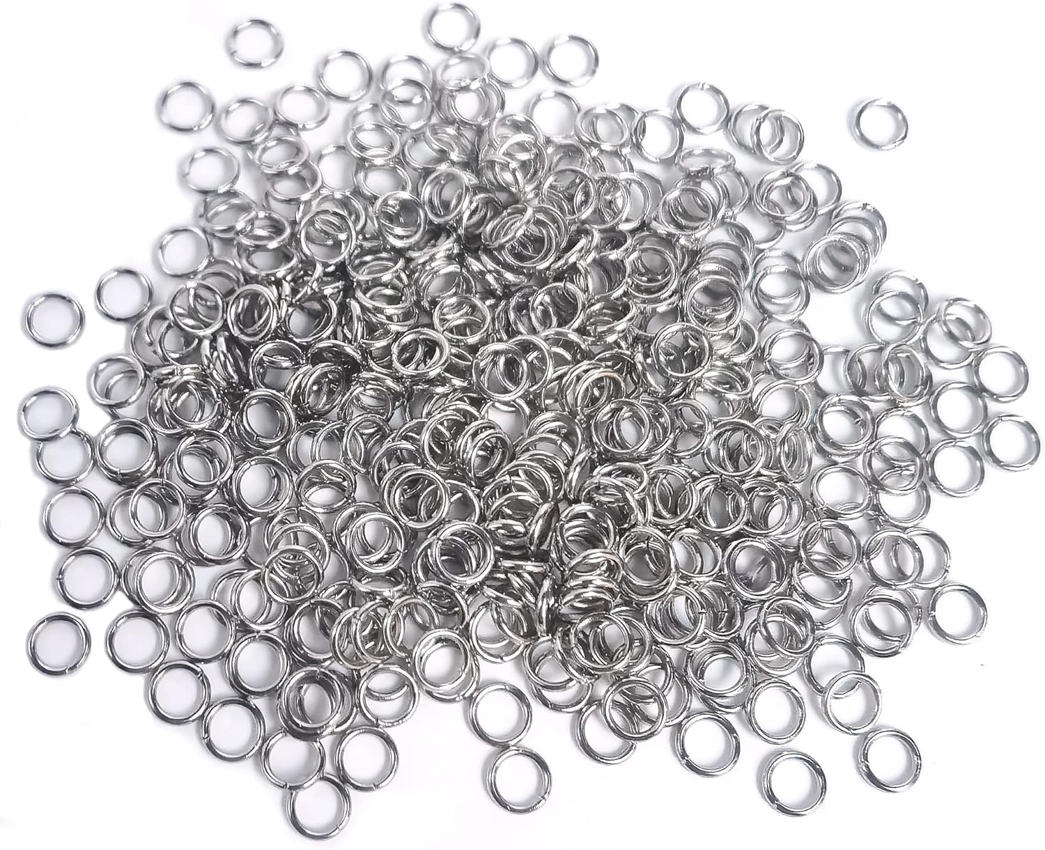 2000Pcs 8mm Stainless Steel Jump Rings 18 Gauge Metal O Rings Close but Unsoldered Single Loop Connector Rings for Jewelry Necklaces Bracelet Earrings Keychain DIY Making