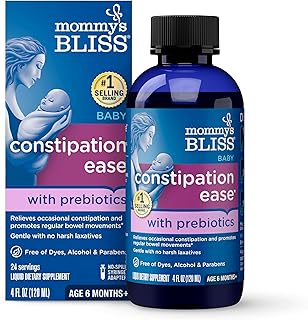 Mommy's Bliss Constipation Ease + Prebiotics, Relieves Occasional Constipation, Gentle & Safe, No Harsh Laxatives, 4 Fl Oz Bottle (Pack of 1)