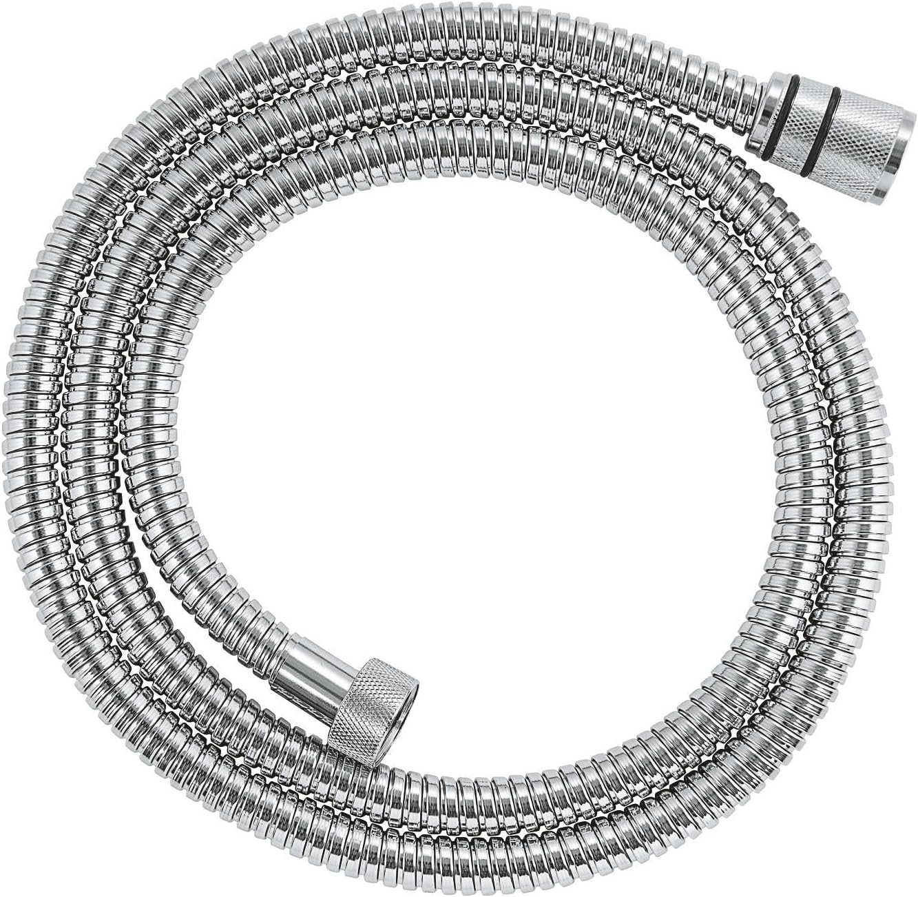 GROHE VitalioFlex Metal Long-Life TwistStop - Shower Hose 1.5 m (Tensile Strength 50 kg, Pressure Resistance Up to 16 Bar, Heat Resistance 75°C, Universal Connection G 1/2'' x 1/2''), Chrome, 22101000