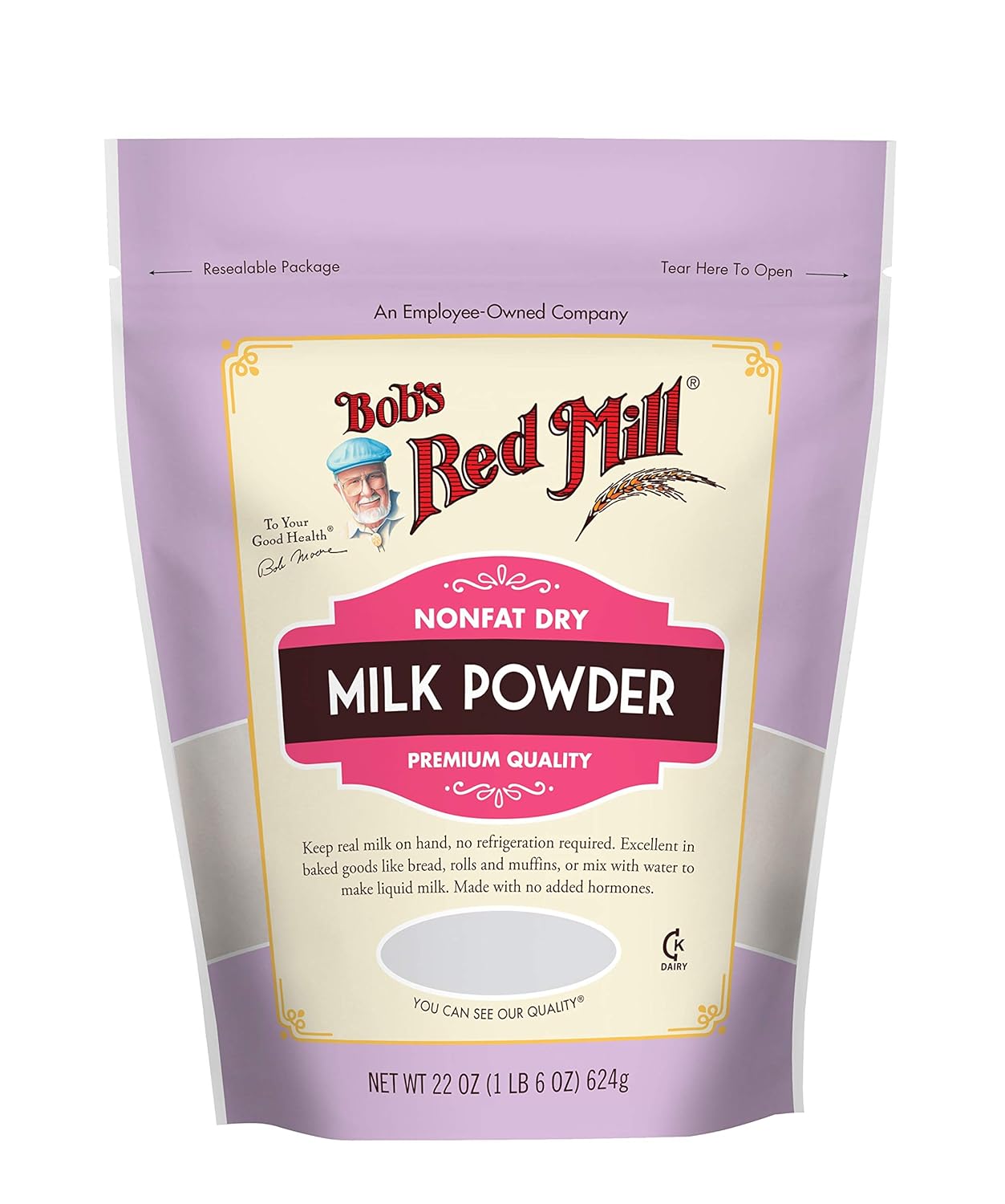 Bob's Red Mill Non-Fat Dry Milk Powder, 22 oz (Pack of 1) - Kosher