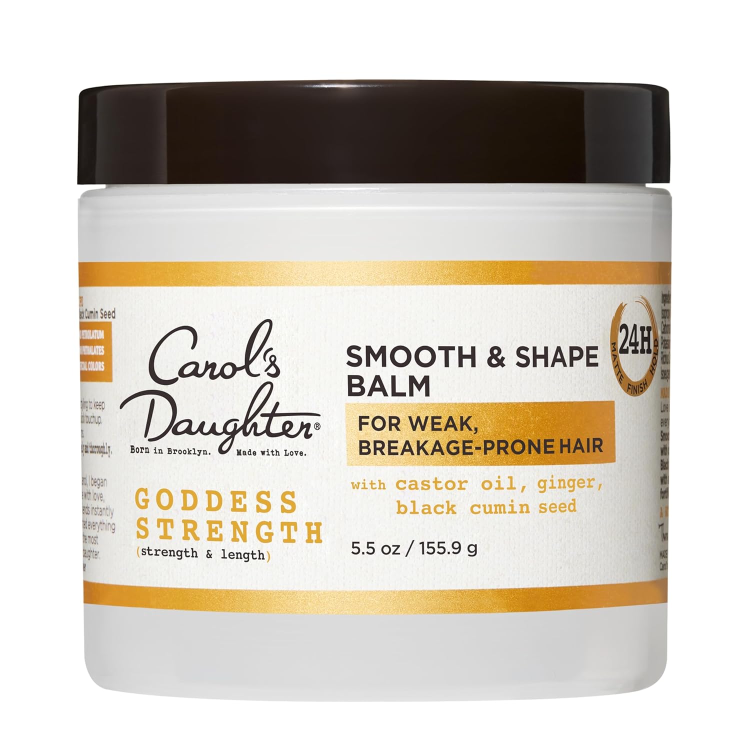 Carol's Daughter Goddess Strength Smooth and Shape Hair Balm, Hair Cream for Weak, Breakage-Prone Split Ends, 5.5 Fl Oz