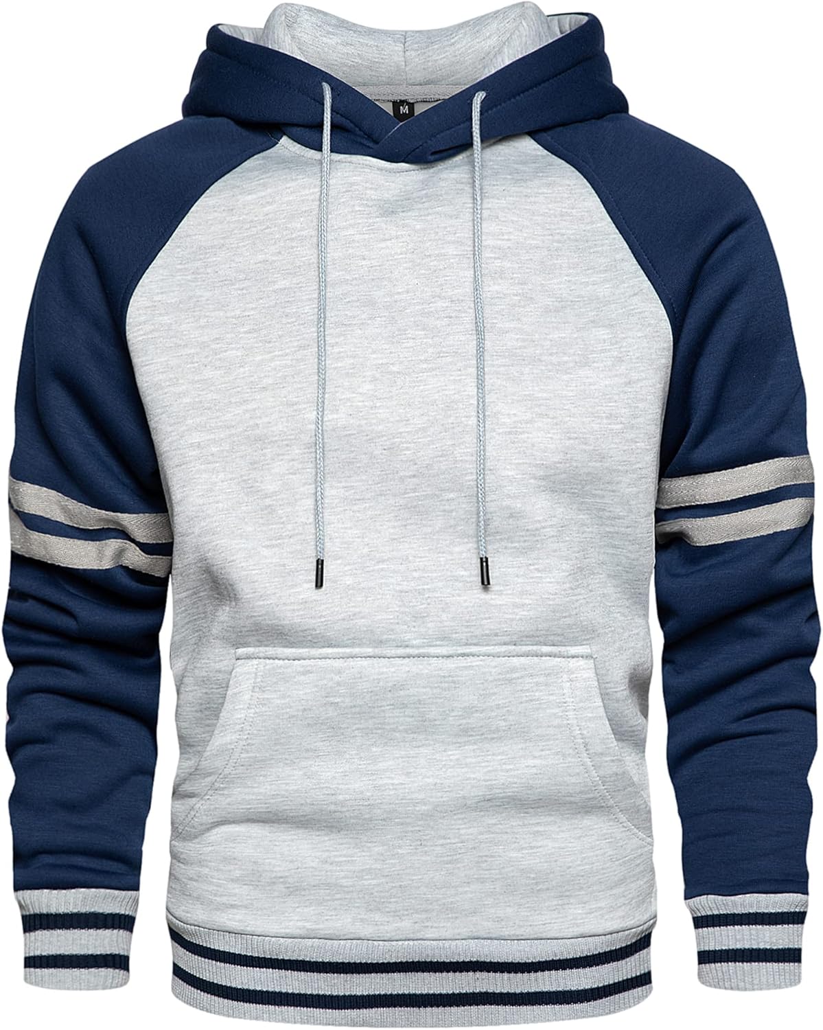 LBL Men's Fleece Hoodie Pullover Casual Hoody Contrast Color Drawstring Sweatshirt with Kanga Pocket