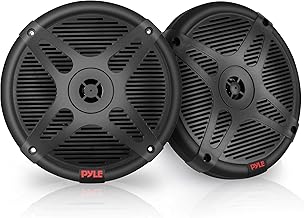 Pyle 6.5 Inch Bluetooth Marine Speakers - 2-way IP-X4 Waterproof and Weather Resistant Outdoor Audio Dual Stereo Sound System with 600 Watt Power and Low Profile Design - 1 Pair - PLMRBT65B (Black)