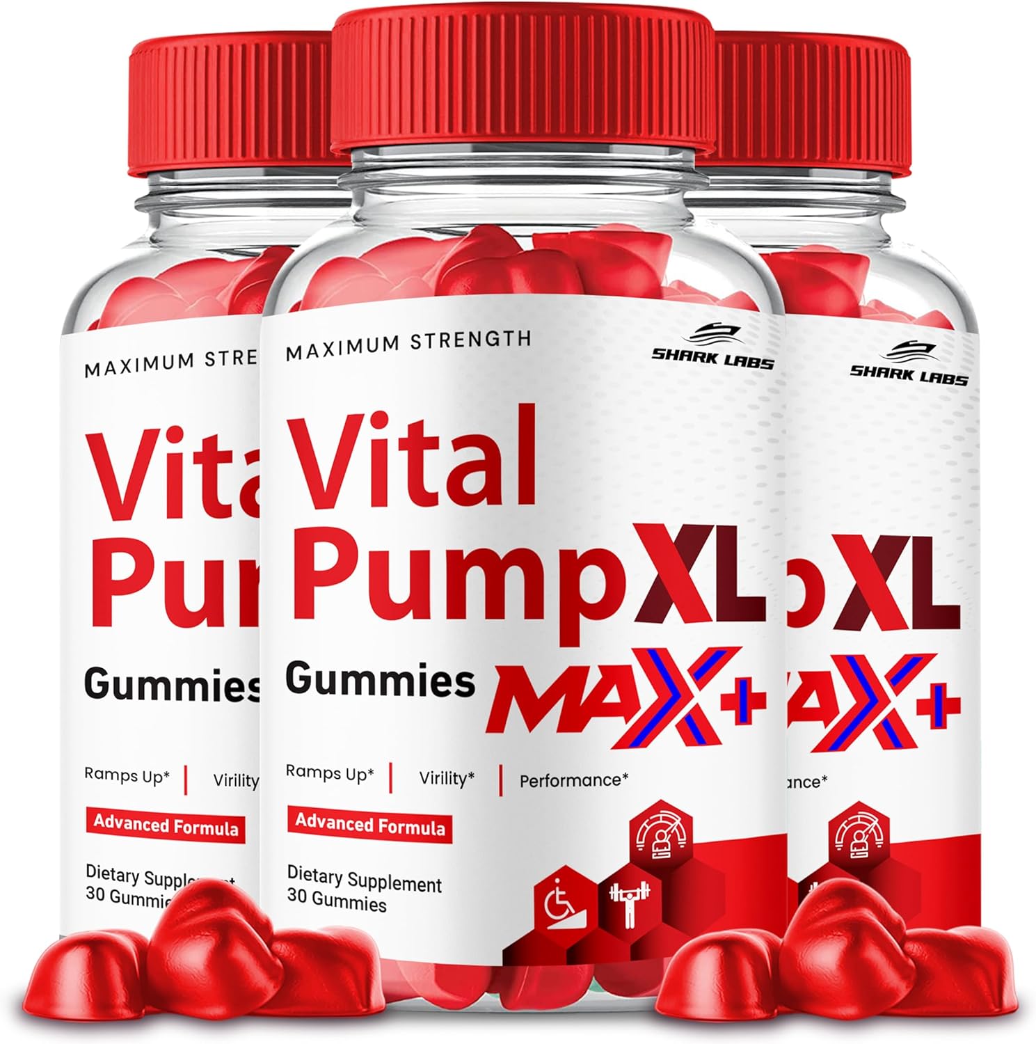 (3 Pack) Vital Pump XL Max+ Gummies, Maximum Strength Supplement, Vital Pump XL Max + Advanced All Natural Vitamin Gummies