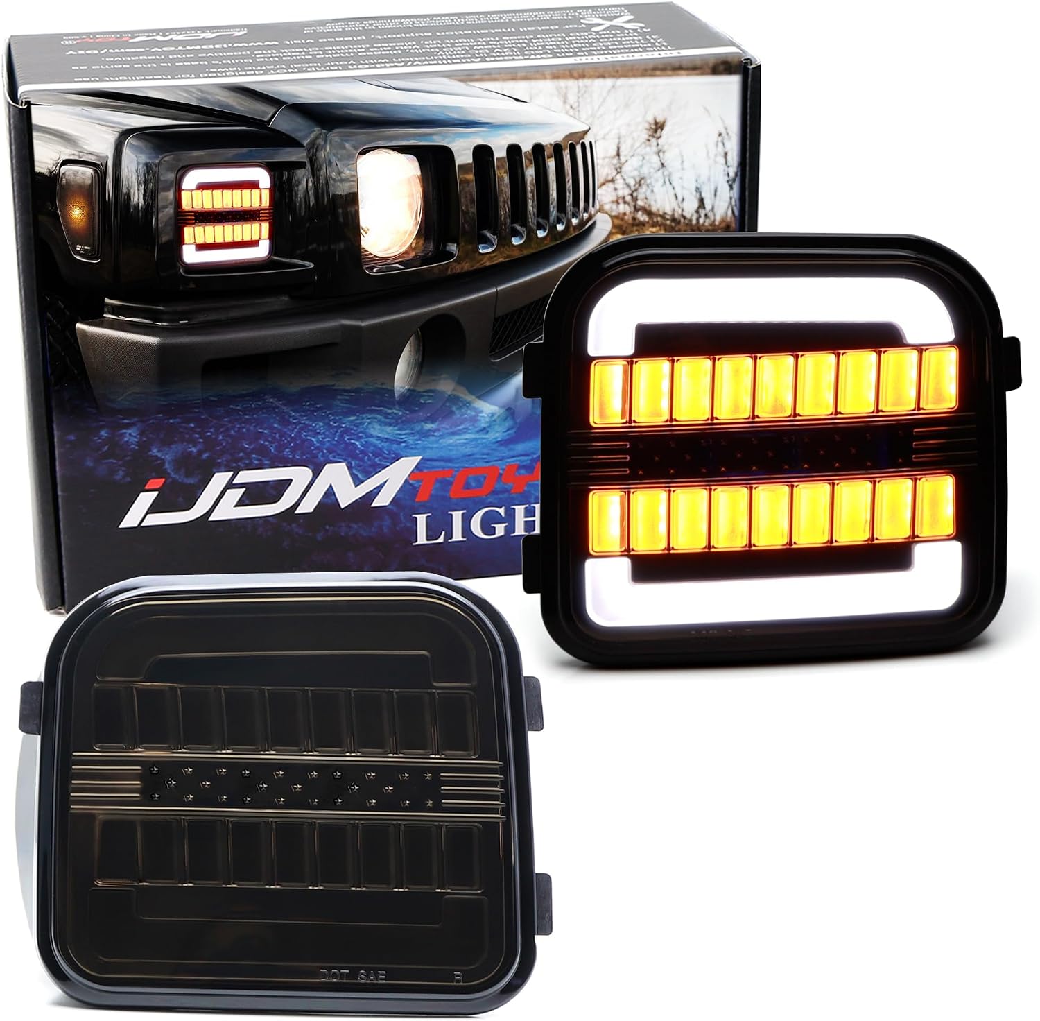 iJDMTOY LED Turn Signal/Driving Light Kit For Hummer 2006-2010 H3/H3T