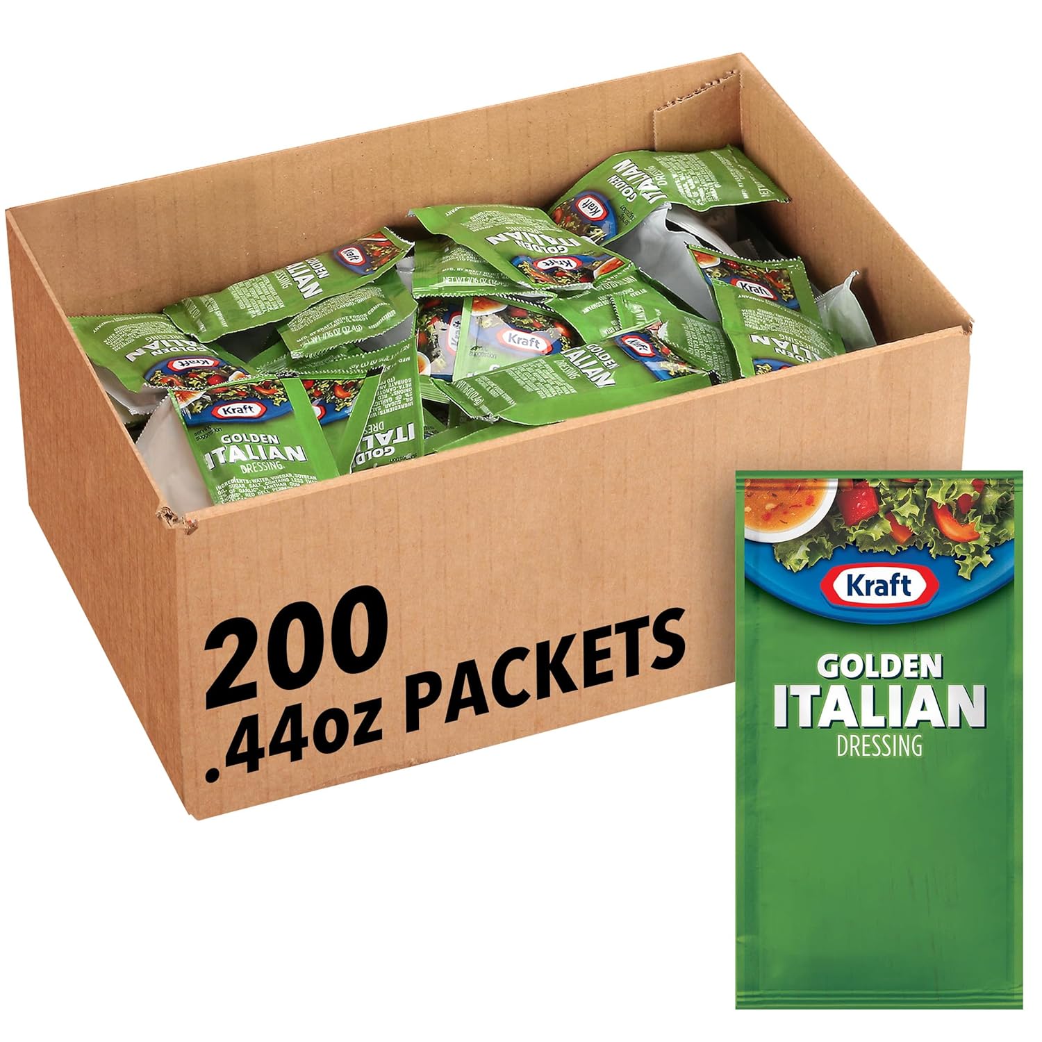 Kraft Golden Italian Salad Dressing Single Serve Packet (0.44 oz Packets, Pack of 200)