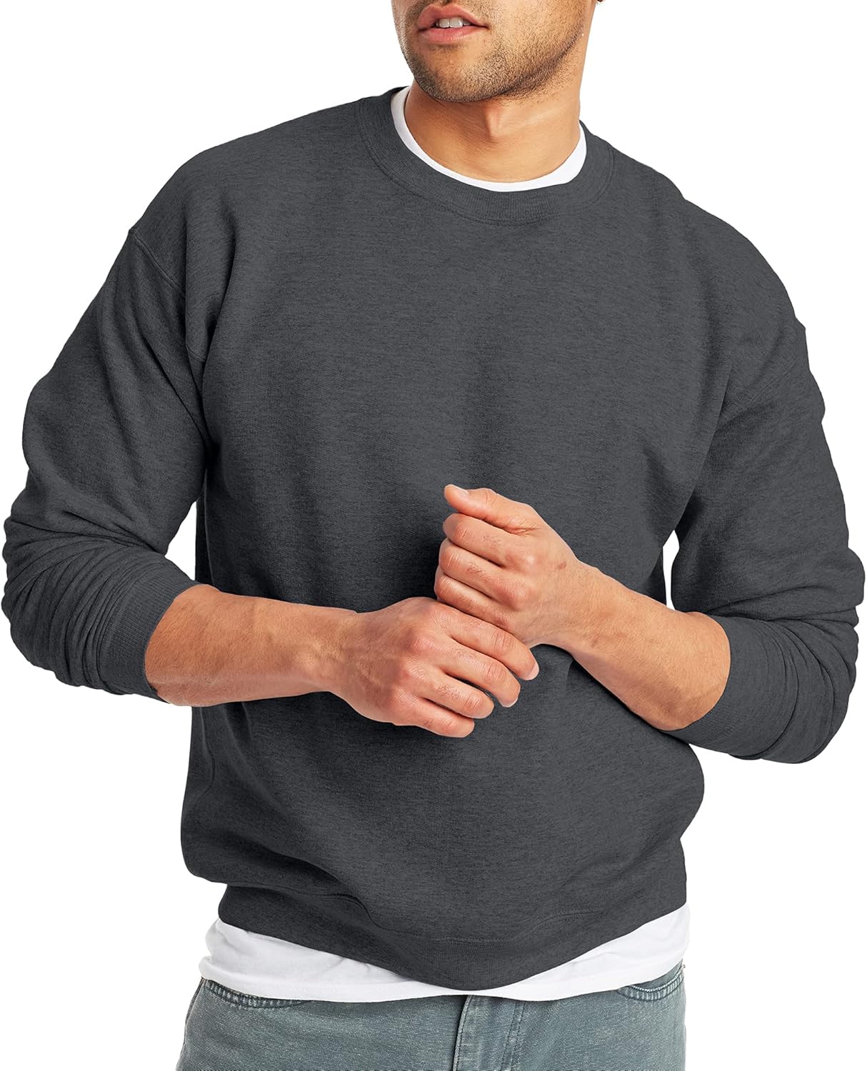 Hanes Men's EcoSmart Fleece, Pullover Crewneck Sweatshirt, 1 or 2 Pack