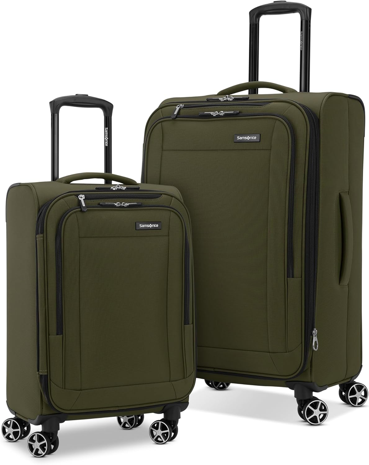 Samsonite Saire LTE Softside Expandable Luggage with Spinner Wheels, Olive Green, 2-Piece Set (Carry-on/Medium)