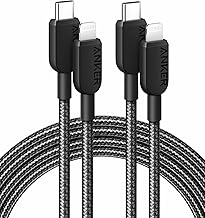 Anker Cable [2pack 6ft Braided], 310 USB C to Lightning Cable, MFi Certified Charging Cord, for iPhone 14/14Plus/14Pro Max/13/13 Pro (USB 2.0, Black)