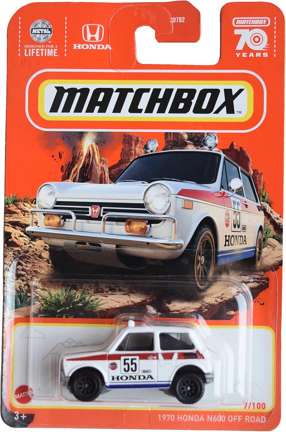 Matchbox 1970 Honda N600 Off Road, Red, 1:64 Scale, Kid, Car, Children