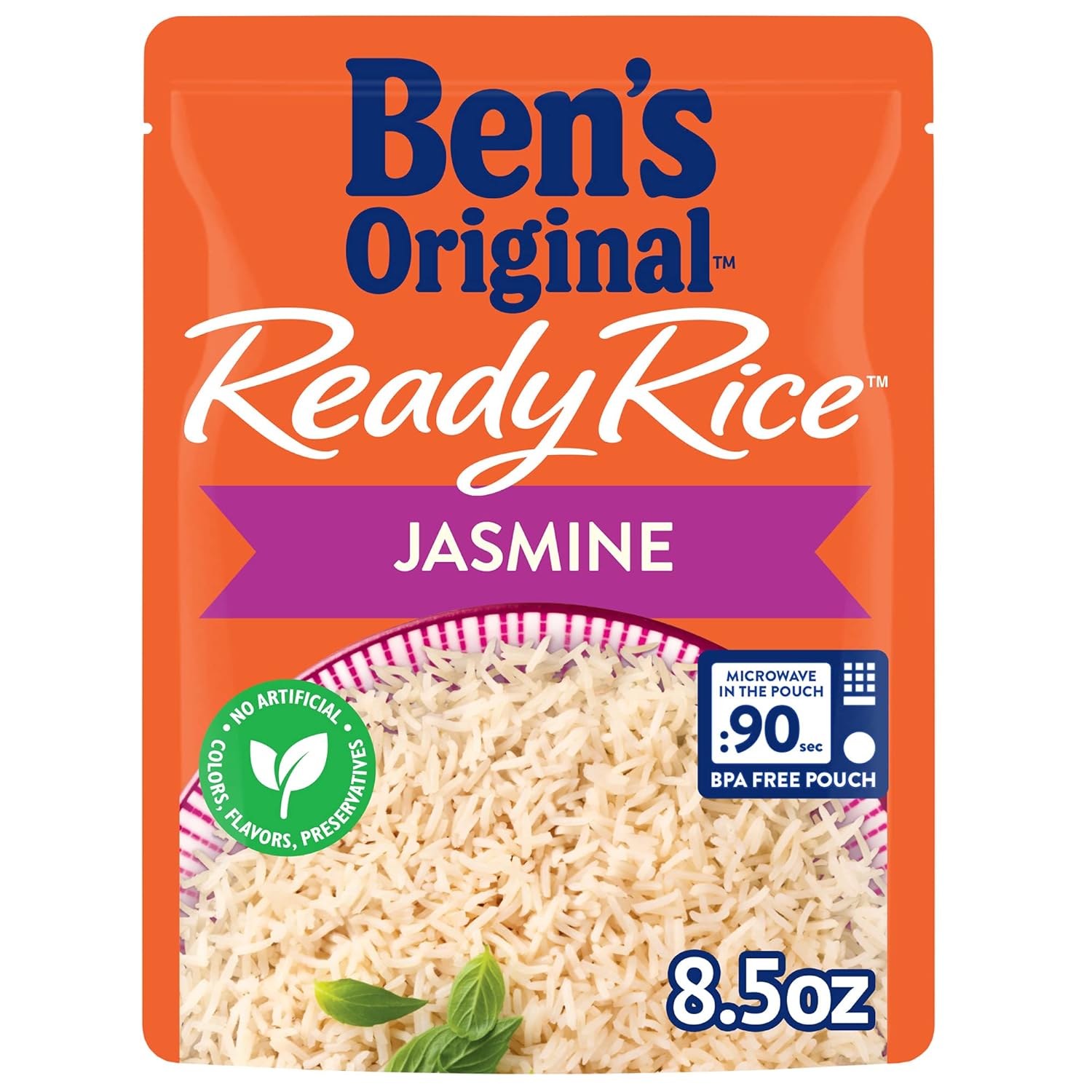 BEN'S ORIGINAL Ready Rice Jasmine Rice, Easy Dinner Side, 8.5 oz Pouch
