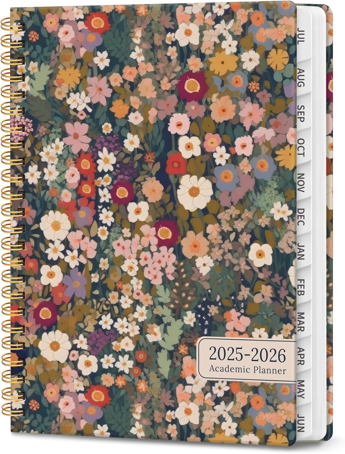 Planner 2025-2026, Monthly and Weekly Calendar Academic Planner (July 2025 - June 2026), Hardcover Student Teacher Planning Agenda Book with Tabs, Perfect for Office School Supplies, A5 (6.3" x 8.5") - Petals