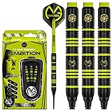 WINMAU Michael Van Gerwen MvG Ambition Professional Brass Darts Set with Flights and Shafts Available in Steeltip and Softip