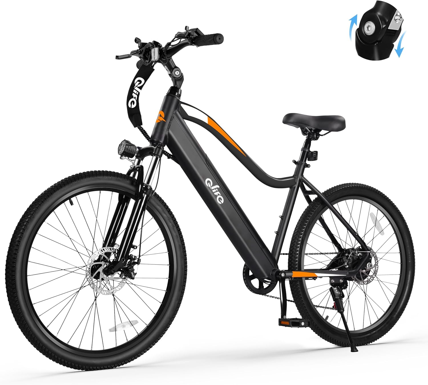 Qlife Cityone Electric Bike for Adults 26" Ebike with 2.1" Tire,Built-in Removable Battery, Peak 750&1200W Motor Ebikes with 7/21 Speed Carbon Steel Mountain Bicycle