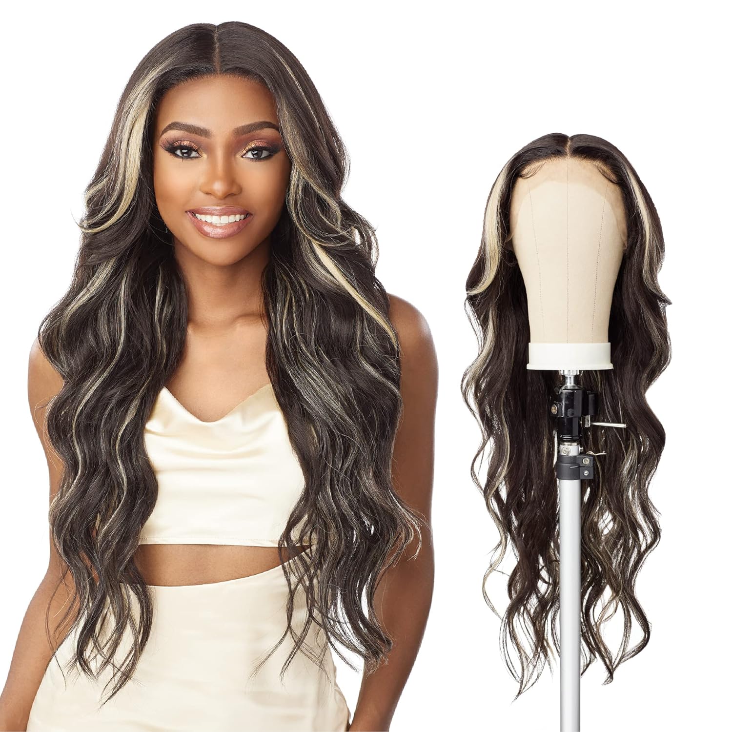 Sensationnel Butta Lace Front Wigs - Butta unit 34 extra wide 5 inch deep part synthetic wig preplucked hairline - Butta unit 34 (1B OFFBLACK)