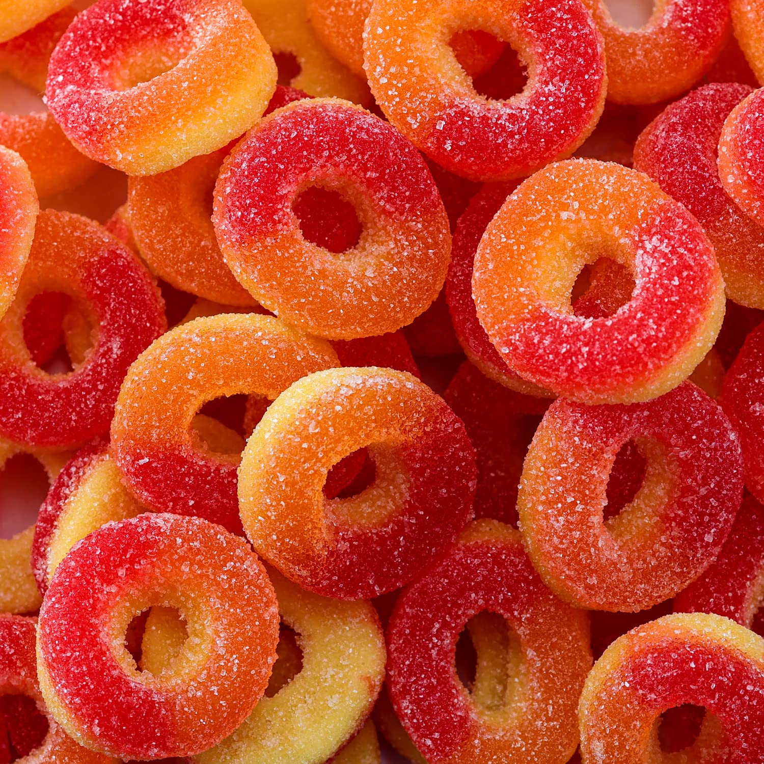 Peach Rings - 2 Pound Bulk Pack - Gummy Candy - Sour and Sweet Classic Treat
