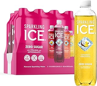 Sparkling Ice Pink Variety Pack, Flavored Sparkling Water, Zero Sugar, and Vitamins and Antioxidants, 17 fl oz, 12 count (Black Cherry, Peach Nectarine, Coconut Pineapple, Fruit Punch)
