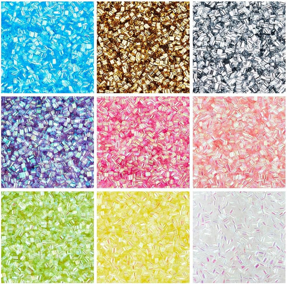 DICOSMETIC 90G 9 Colors Crispy Bingsu Beads for Slime Iridescent Soft Straw Tube Beads 3D Glitter Plastic Beads Assortment Crunchy Slime Microbeads Supplies Beads,1 Color/Bag