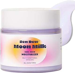 Snail Mucin Moisturizer: Moon Milk Glow Cream by Zen Dew | Korean Moisturizer | Hydrates, Repairs, Plumps, Smooths for Glass Skin | Cruelty Free Snail Moisturizer | Made in S. Korea | 3.52 Oz
